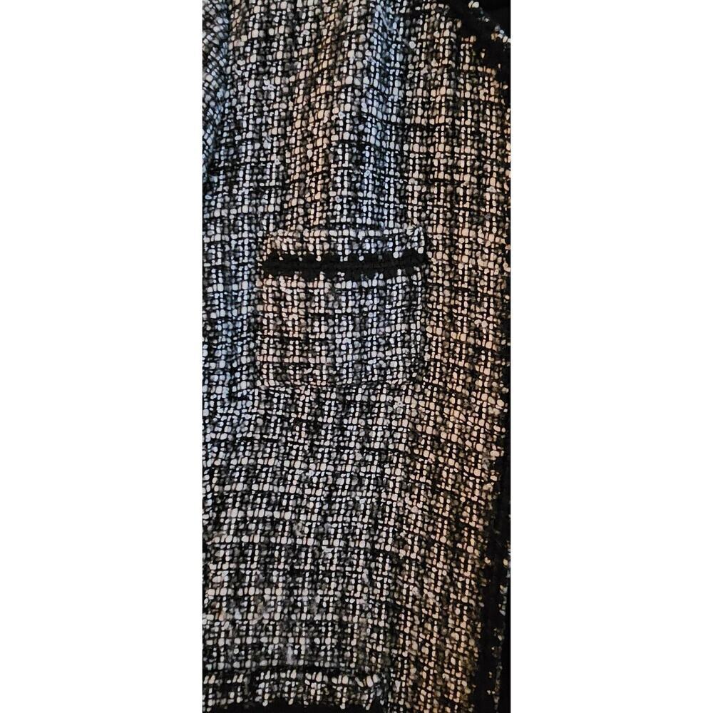 Charter Club Collarless Lined Tweed Jacket, Womans Black and White Size 16 - Picture 7 of 8